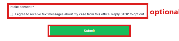 The bottom of the signup form: the consent box and Submit.